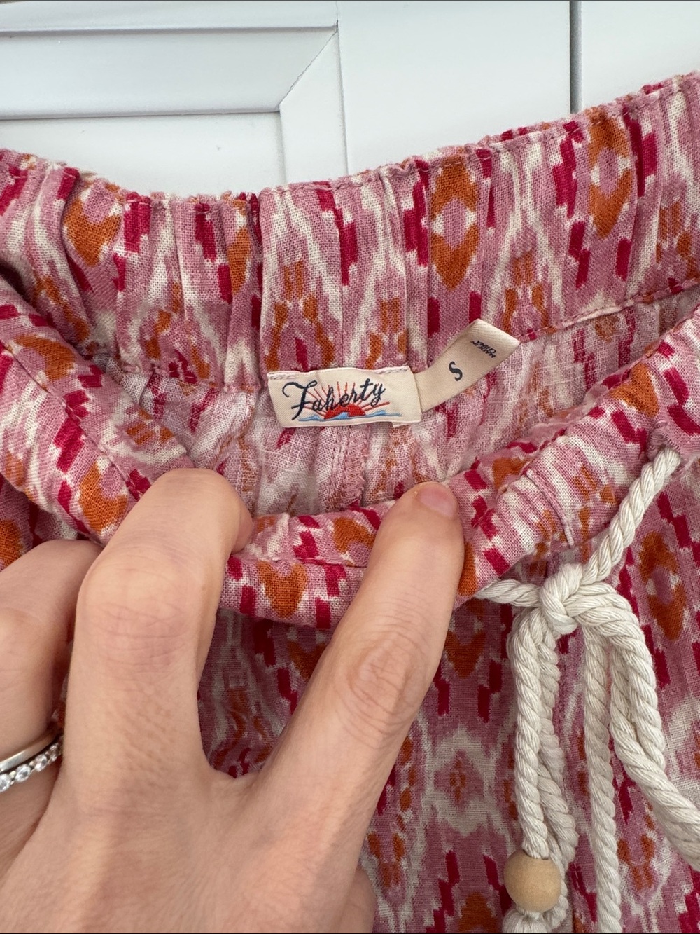 Faherty Pink Multi Wide-Leg Pants - Picture 3 of 5
